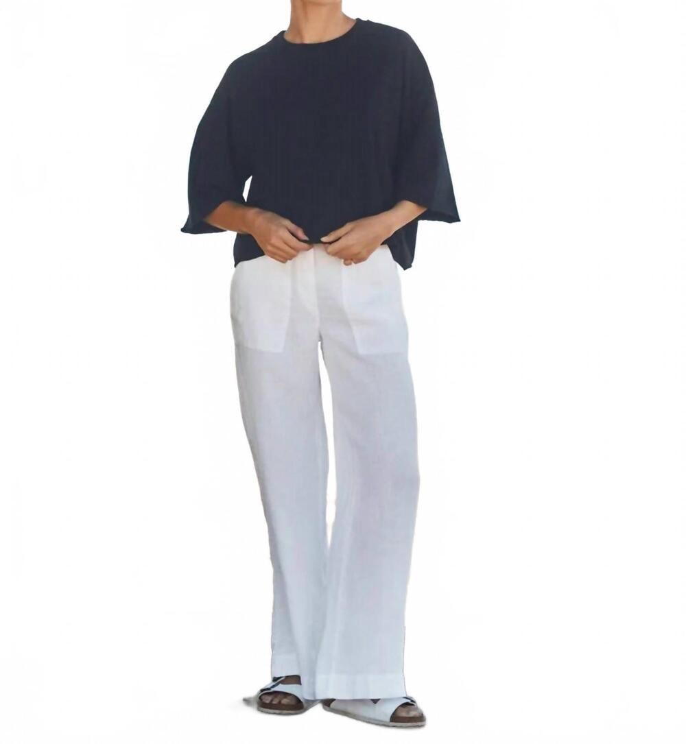 NEW FRANK & EILEEN patch pocket pull on pants in white
